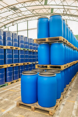 oil barrels or chemical drums stacked up