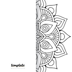 Fototapeta premium Mandala white background. Round floral ornament