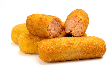 Ham Croquettes surrounded by white background