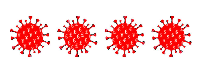 Covid-19 virus with Global Economy, Coronavirus, Virology Concept, Vector illustration
