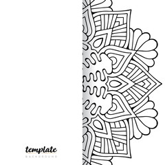 Mandala white background. Round floral ornament