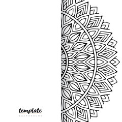 Mandala white background. Round floral ornament