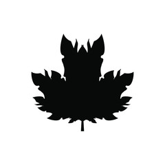 Canadian maple black leaf logo sign icon symbol. Flag. Tattoo. Modern design. Fashion print for clothes, cards, picture, poster, banner for websites. Vector illustration