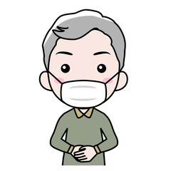 Obraz premium マスクをした年配の男性