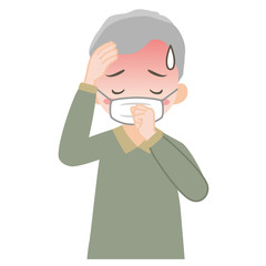 マスクをした年配の男性