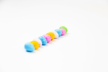 Collection Perfect colorful handmade mini size easter eggs isolated on a white