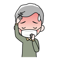 Obraz premium マスクをした年配の男性