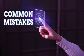 Word writing text Common Mistakes. Business photo showcasing actions that are often used...