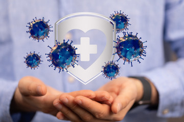 Virus Covid 19-NCP. nCoV denoted is single-stranded protection virus..