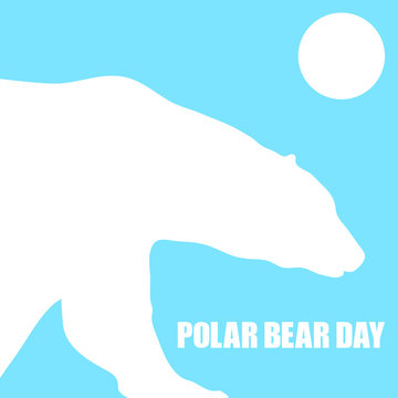 Polar bear day logo. Global warming problem. Creative cartoon design. Modern, children's style. Fashion print for clothes, cards, picture, poster, banner for websites. Vector illustration