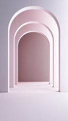 3d render of arc in pastel color