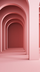 3d render of arc in pastel color