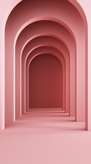 3d render of arc in pastel color