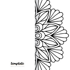 Mandala white background. Round floral ornament