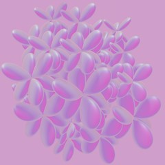 Flowers composition. Frame made of pink flowers. 3d