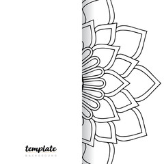 Mandala white background. Round floral ornament