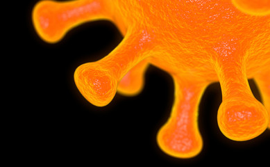Coronavirus Covid-19 virus close up 3d rendering