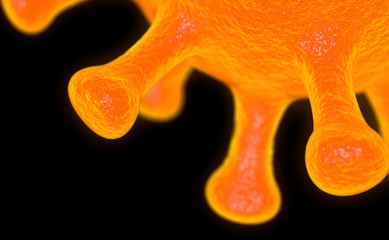 Coronavirus Covid-19 virus close up 3d rendering