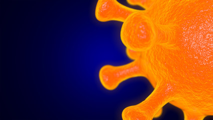 Coronavirus Covid-19 virus close up 3d rendering