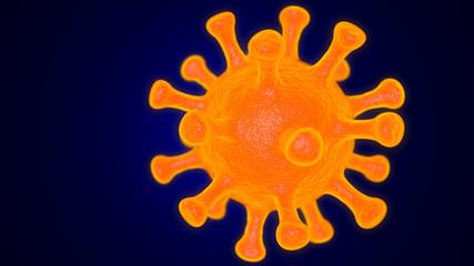 Coronavirus Covid-19 virus close up 3d rendering
