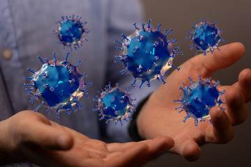 Virus Covid 19-NCP. nCoV denoted is single-stranded protection virus..