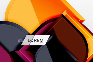 Glossy glass squares with round elements geometric composition. Abstract geometric background with 3d effect composition For Wallpaper, Banner, Background, Card, Book Illustration, landing page