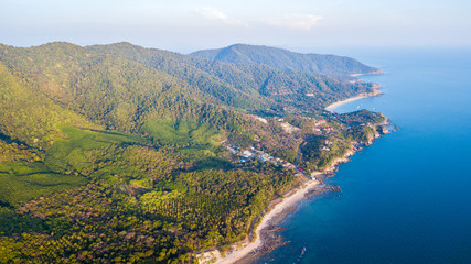 An aerial view of  Khlong Hin Beach at Lanta noi island, Thailand Krabi province,