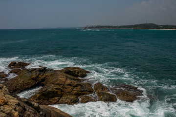 frozen lava stones on the ocean