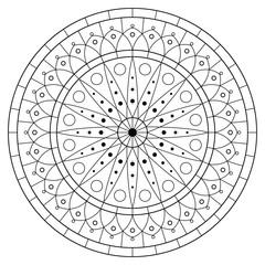 Flower Mandala. Circular pattern in form of mandala for Henna Mehndi or tattoo decoration. Decorative ornament in ethnic oriental style, vector illustration. Coloring book page.