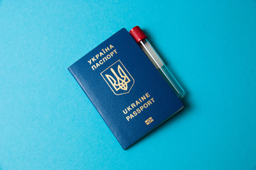 Coronavirus and travel concept. Note the coronavirus COVID-19 and passport. A new outbreak of the corona virus.