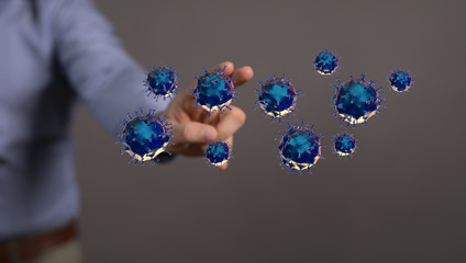 epidemic digital virus  3d protection.
