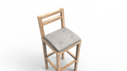 Chair. Chair on white background. 3D rendering.