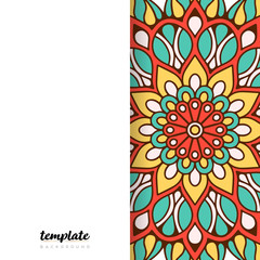 Mandala white background. Round floral ornament