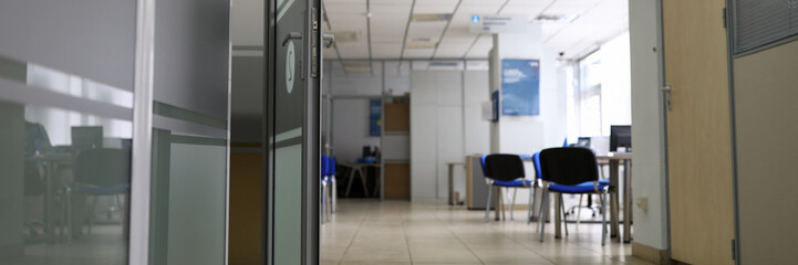 Empty company office in time of coronavirus quarantine