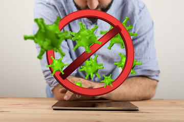 Corona Virus - Microbiology And Virology Concept - 3d protection.