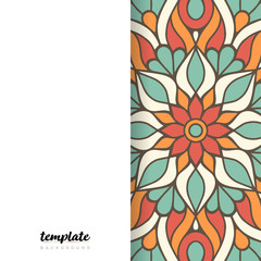 Mandala white background. Round floral ornament