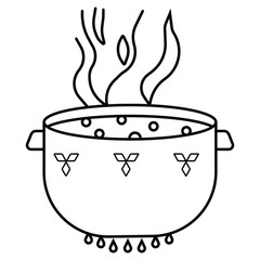 pot with food is cooked icon