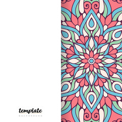 Mandala white background. Round floral ornament