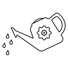 Watering can. Isolated icon. Gardening vector illustration