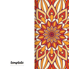 Mandala white background. Round floral ornament