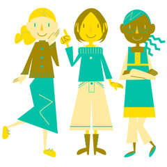 女性　楽しい　多人種