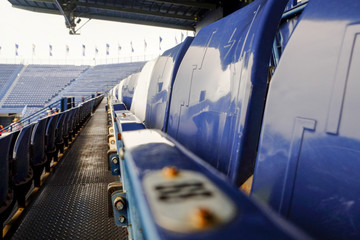 Fototapeta premium Navy blue amphitheater in football arena