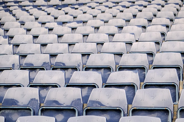Navy blue amphitheater in football arena
