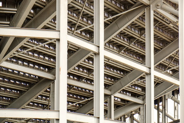 steel structure of football arena