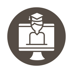 desktop with student graduated block style
