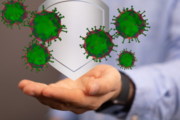 Corona Virus - Microbiology And Virology Concept - 3d protection.
