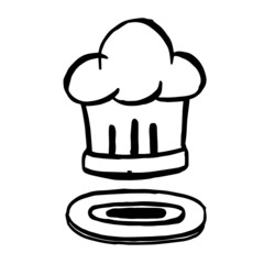 Chef hat Icon hand drawn black color editable. Chef hat Icon symbol Flat vector illustration for graphic and web design.