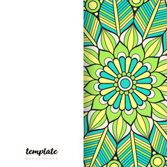 Mandala white background. Round floral ornament
