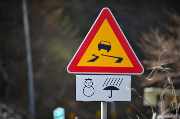 Traffic sign on Korean road