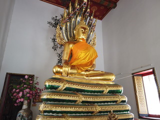 Beautiful buddha golden statue of Grand Palace in Bangkok